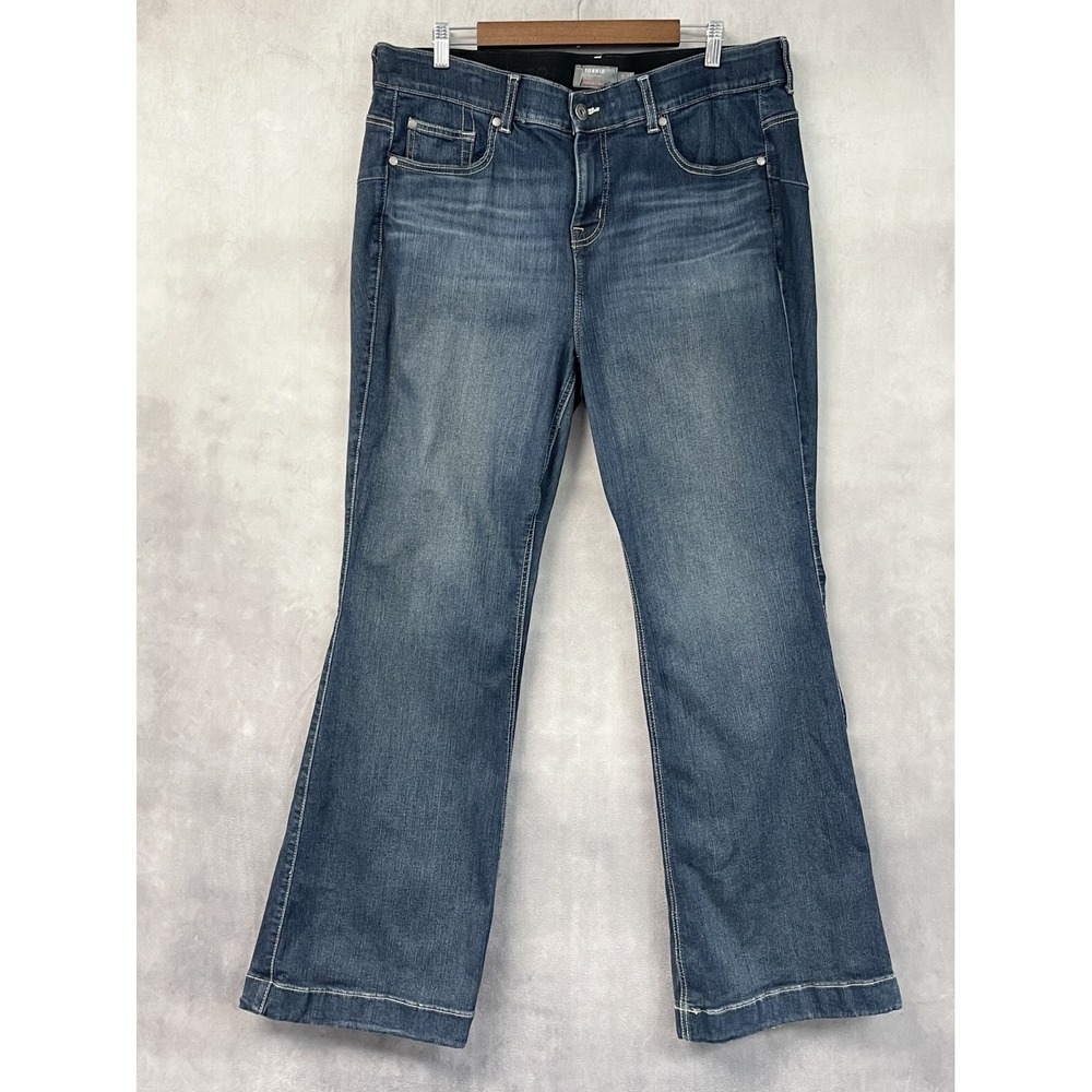 Torrid Womens Bombshell Flare Jeans Size 20R High Rise Stretch Dark Wash Indie